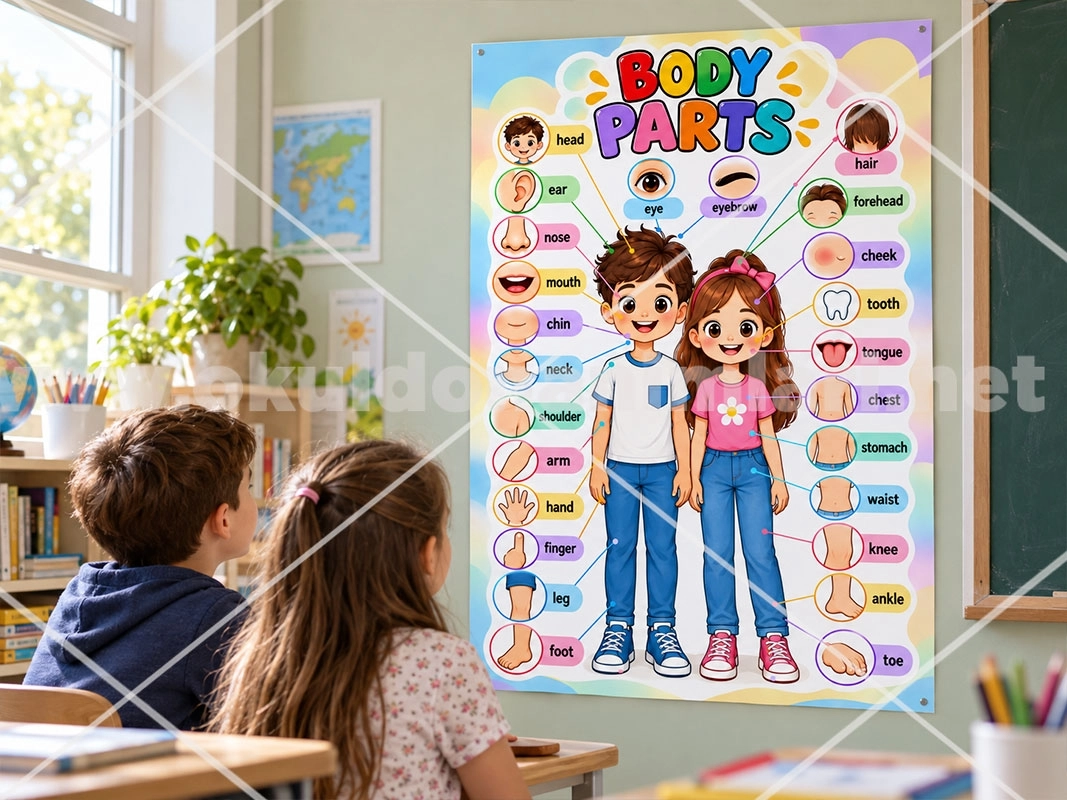 İngilizce Vücut Bölümleri Posteri