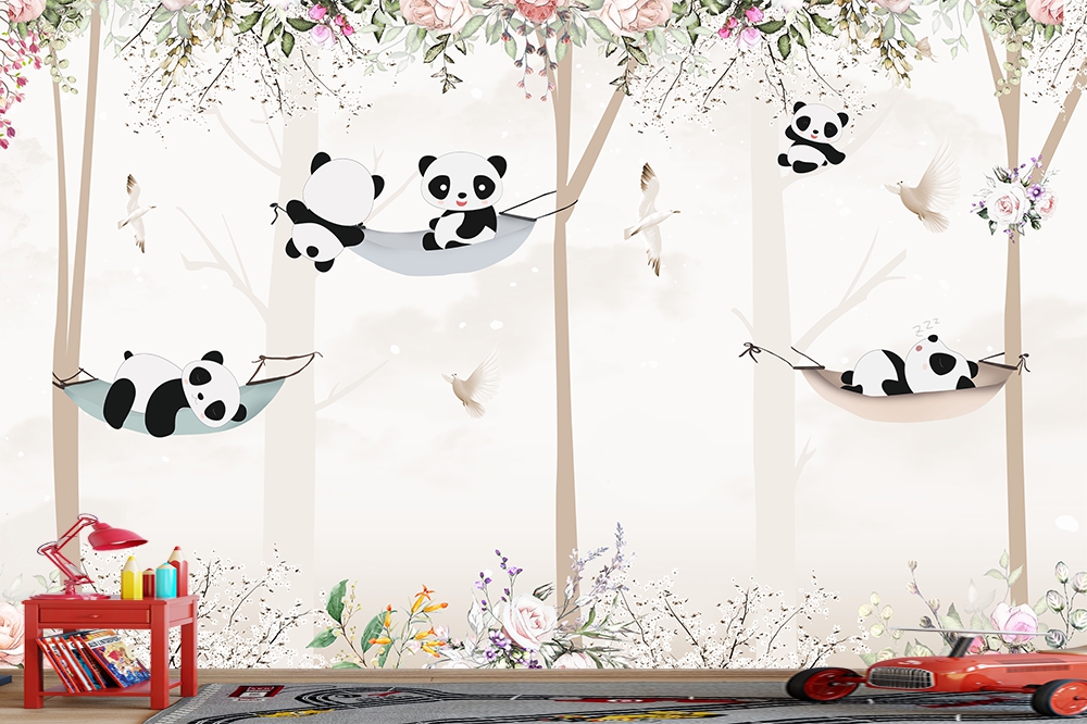 Panda çocuk duvar kağıdı