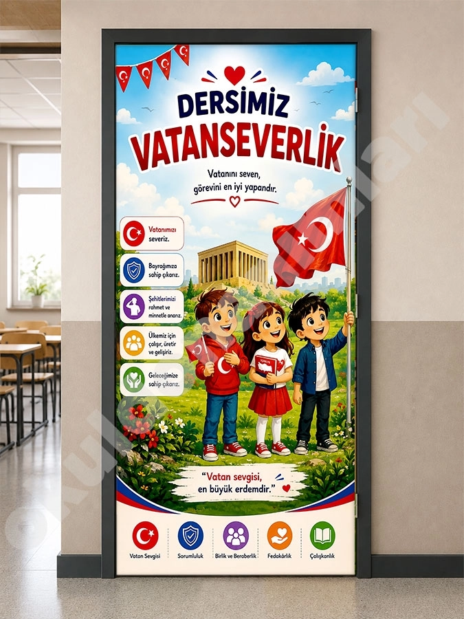 Vatanseverlik Kapı Giydirme Posteri