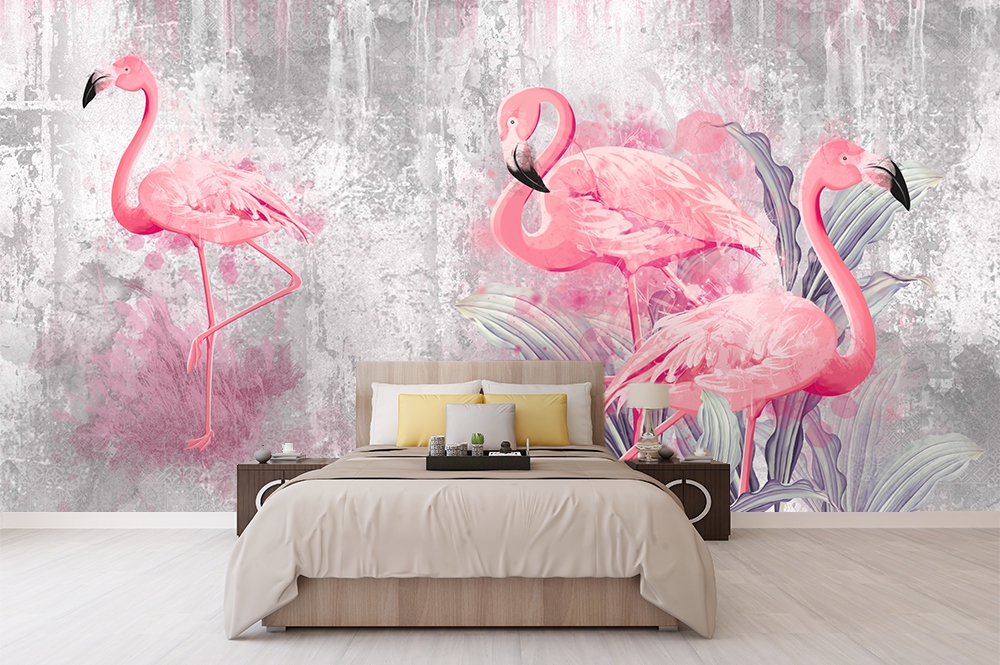 Flamingolu duvar kağıdı