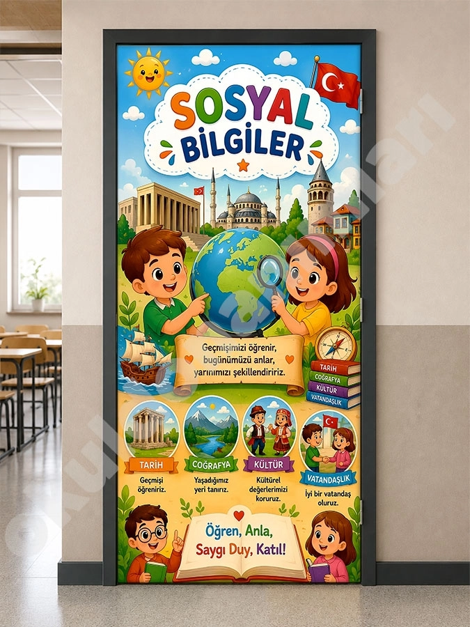 Sosyal Bilgiler Sınıf Kapı Giydirme