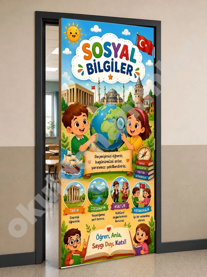 Sosyal Bilgiler Sınıf Kapı Giydirme