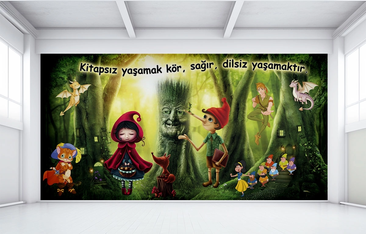 Kütüphane duvar posteri
