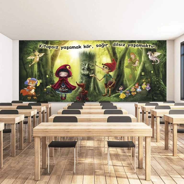Kütüphane duvar posteri