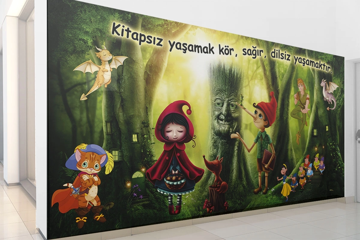 Kütüphane duvar posteri