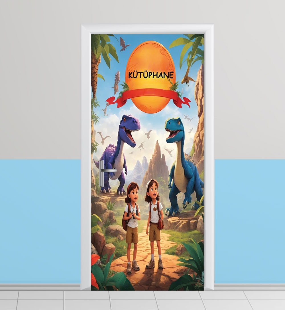 ilkokul kütüphane kapı giydirme