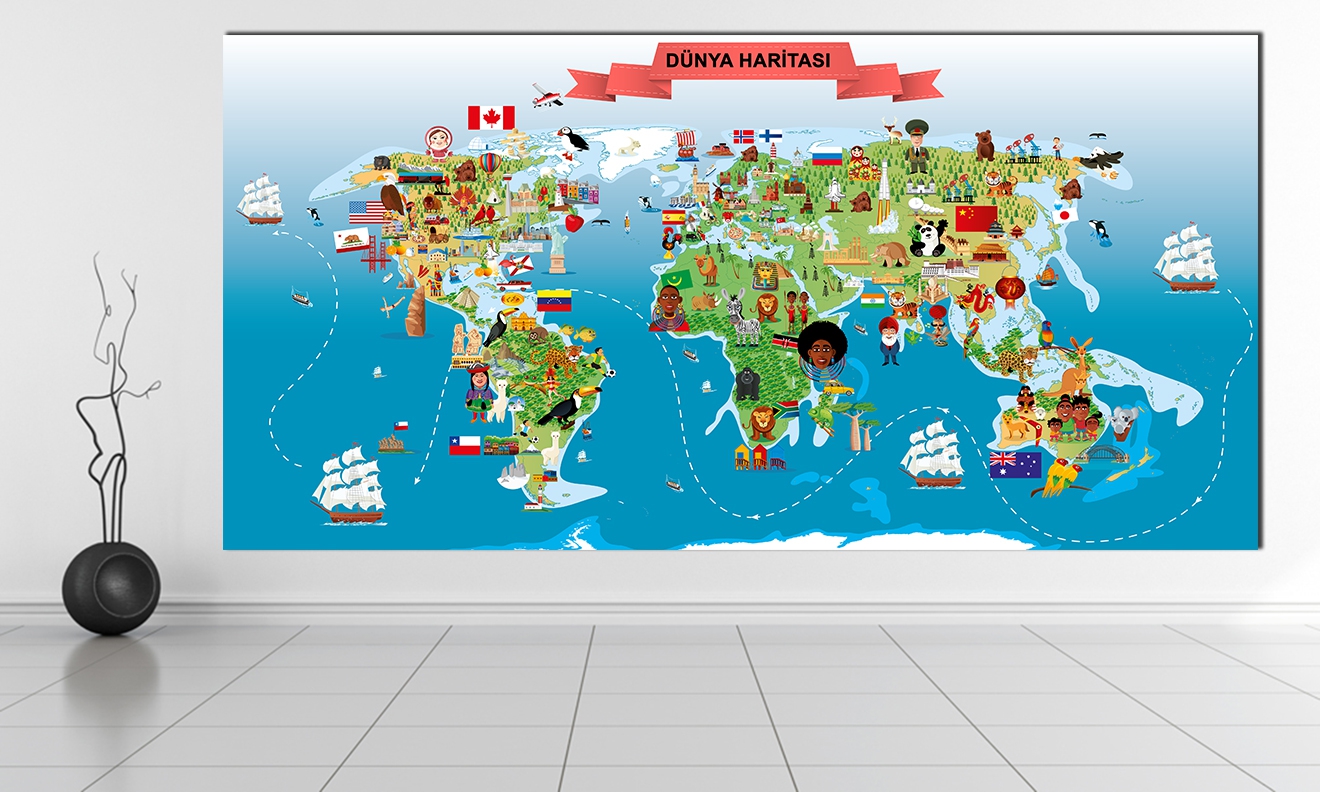 Çocuklara özel Dünya haritası
