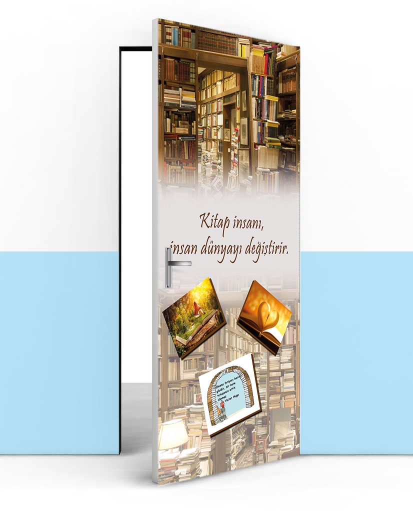 Kütüphane kapı giydirme