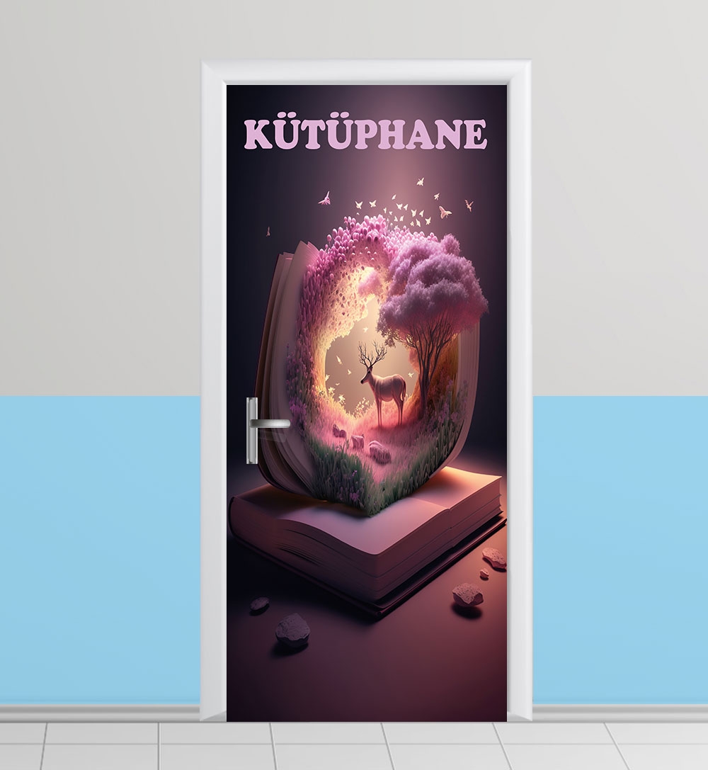 Kütüphane Kapı giydirme
