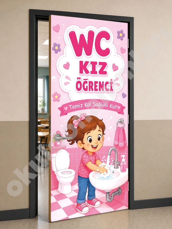 Kız Öğrenci WC Kapı Giydirme