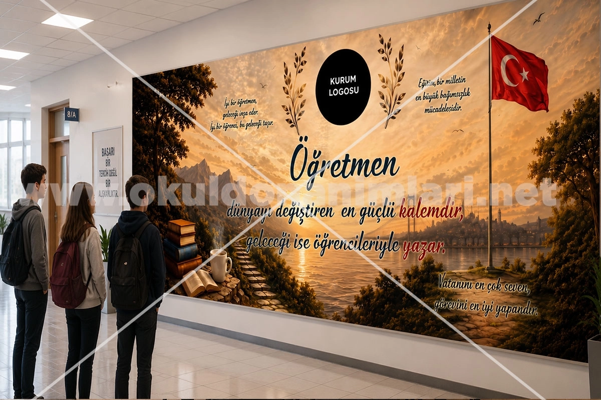 Öğretmen Temalı Okul Posteri