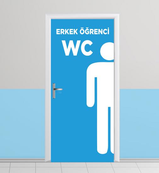 erkek öğrenci tuvalet kapı giydirme