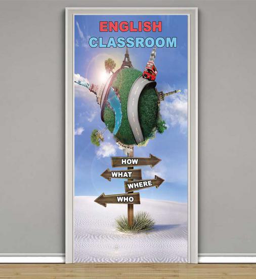 ingilizce sokağı, ingilizce eğitim posteri, ingilizce okul posteri, ingilizce kapı giydirme, ingilizce duvar giydirme, ingilizce kiriş yazıları, english classroom, english street
