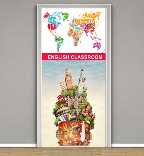 ingilizce sokağı, ingilizce eğitim posteri, ingilizce okul posteri, ingilizce kapı giydirme, ingilizce duvar giydirme, ingilizce kiriş yazıları, english classroom, english street