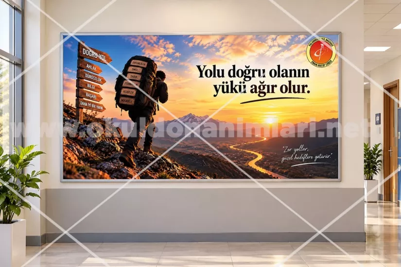 Yolu Doğru Olanın Yükü Ağır Olur Rehberlik Posteri