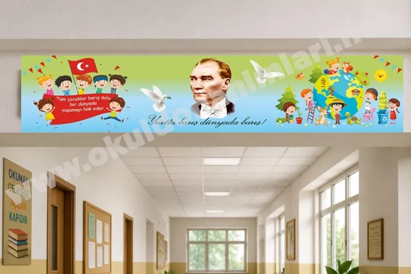 Yurtta Barış Dünyada Barış kiriş yazısı 
