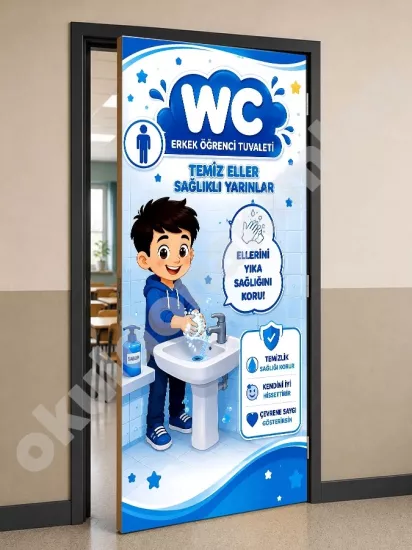 Ortaokul WC kapı giydirme