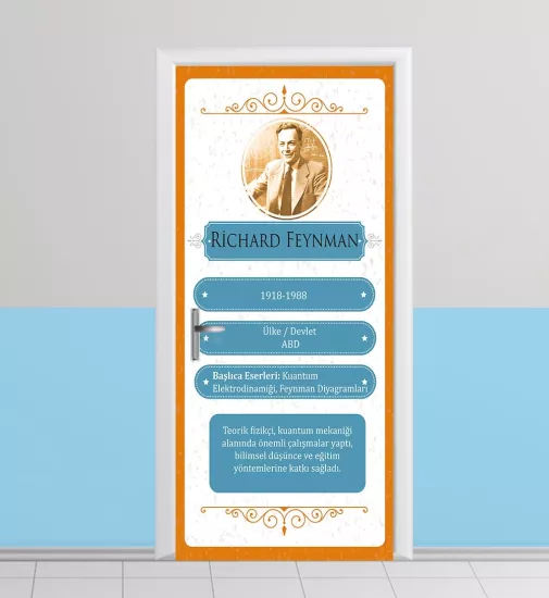 Richard Feynman sınıf kapı giydirme