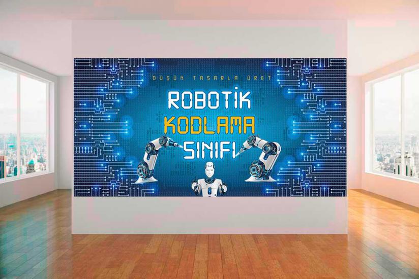 Robotik kodlama posteri, robotik kodlama afişi, robotik kodlama duvar giydirme, robotik kodlama sınıfı, robotik kodlama atölyesi, robotik kodlama kapı giydirme, robotik kapı giydirme, kodlama kapı giy