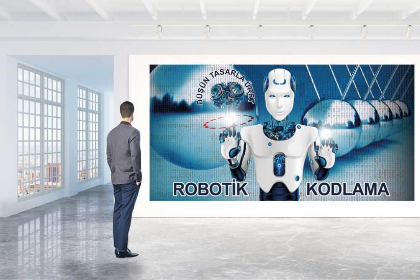 Robotik kodlama posteri, robotik kodlama afişi, robotik kodlama duvar giydirme, robotik kodlama sınıfı, robotik kodlama atölyesi, robotik kodlama kapı giydirme, robotik kapı giydirme, kodlama kapı giy