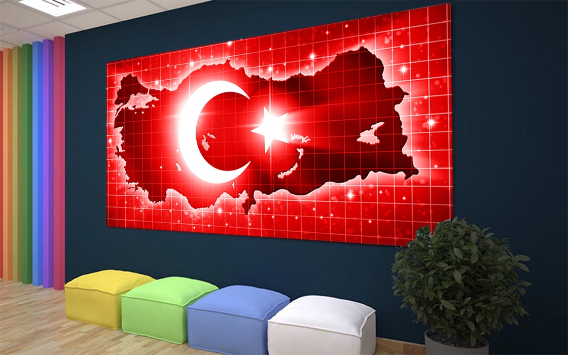 Türkiye haritası ve bayrak